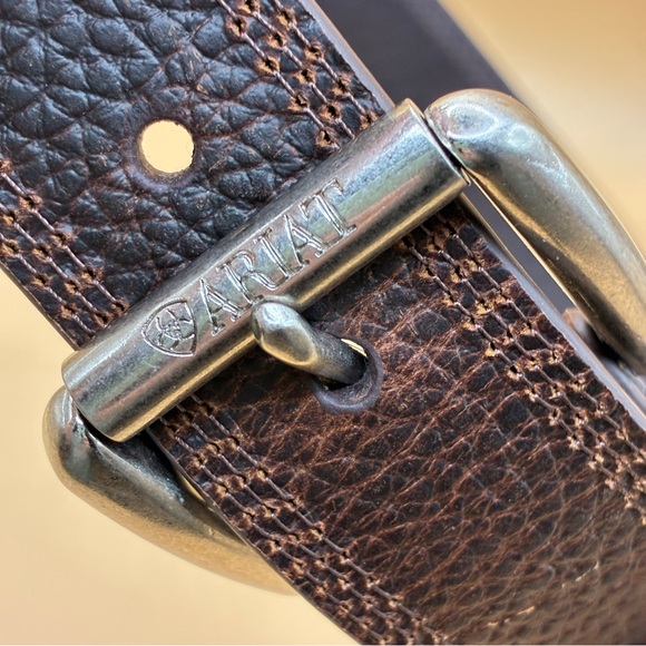 Ariat Leather Belt 34 Brown Western Workwear Ranchcore Americana Utility - Picture 3 of 7